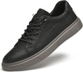 FMURY Men's Premium Leather Casual Shoes – Outdoor Flat Sneakers, Comfortable Daily Wear Male Footwear & Lightweight Walking Shoes (Size 9)