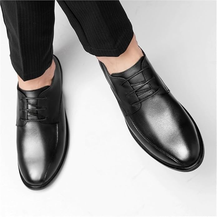 Premium Men's Leather Casual Shoes – Classic Lace-Up Formal Tuxedo Footwear, Soft-Soled Breathable Driving Shoes & All-Match Business Sneakers
