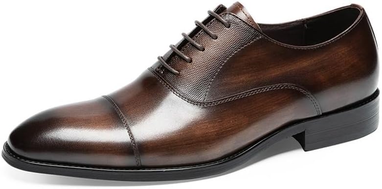 Premium Men's Patent Leather Oxford Dress Shoes – Classic Wingtip Lace-Up Pointed Toe Formal Business Footwear, Vintage Tuxedo Suit Style Retro Office Shoes