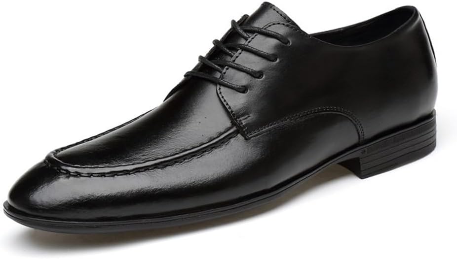Premium Men's Genuine Leather Oxford Dress Shoes – Classic Lace-Up Formal Round Toe Loafers, Comfortable Non-Slip Business Footwear for Weddings, Office, and Classic Formal Wear